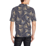 Gold ginkgo leaves Men's All Over Print Polo Shirt