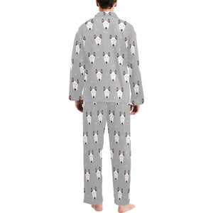 Bull Terrier Pattern Print Design 05 Men's Long Pajama Set