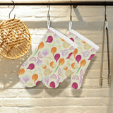 Onion garlic white red pattern Heat Resistant Oven Mitts