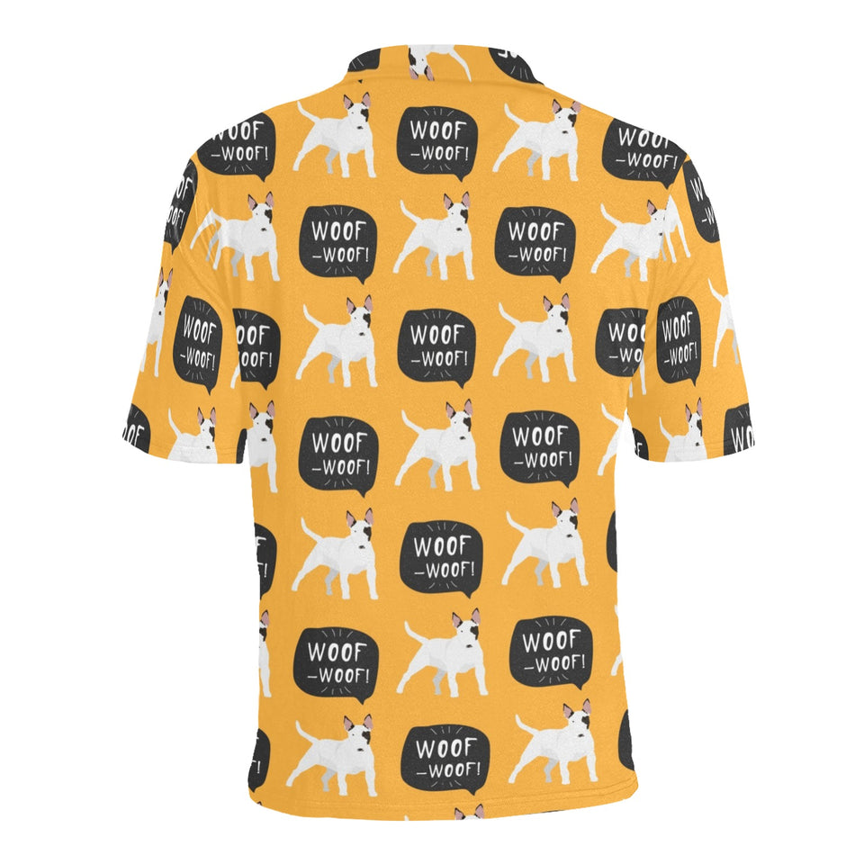 Bull Terrier Pattern Print Design 03 Men's All Over Print Polo Shirt