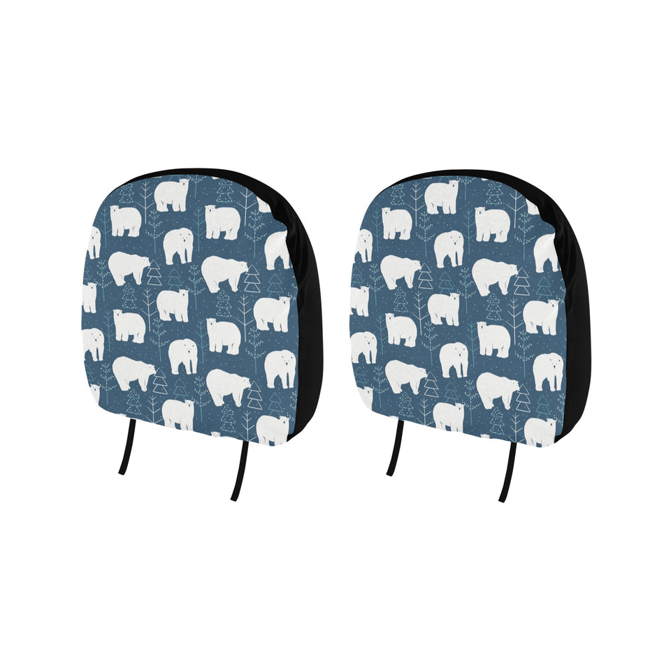 polar bear mother her child pattern Car Headrest Cover