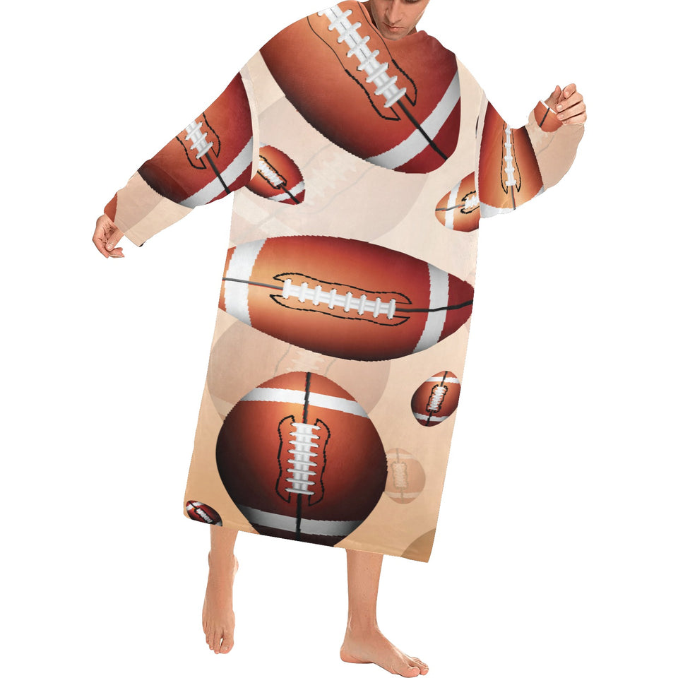 American football ball design pattern Blanket Robe with Sleeves