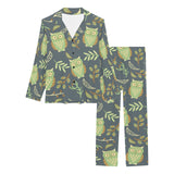 Cute owls leaves pattern Women's Long Pajama Set