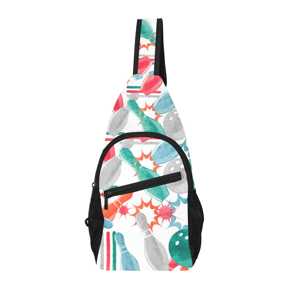 Watercolor bowling pattern All Over Print Chest Bag