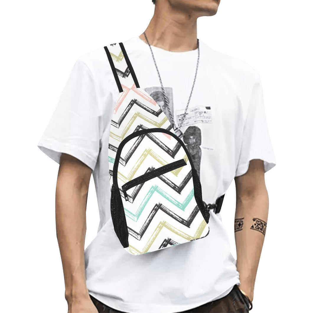 zigzag chevron paint pattern All Over Print Chest Bag