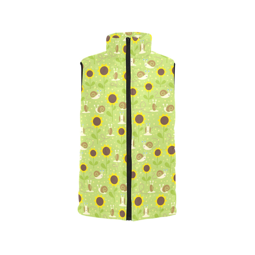 Snail Pattern Print Design 01 Women's Padded Vest
