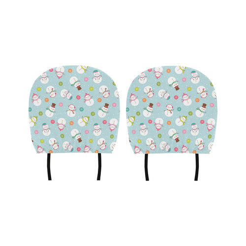 Cute snowman snowflake pattern Car Headrest Cover