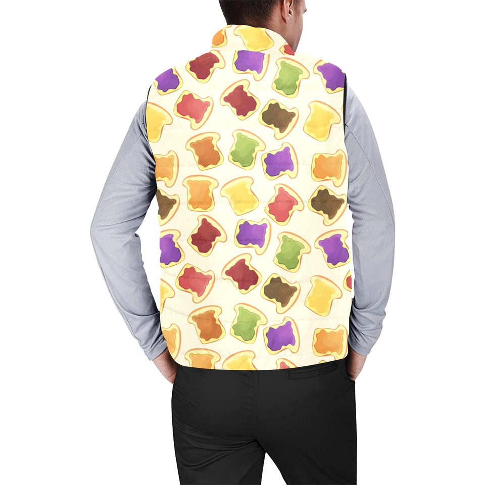 Bread Toast Pattern Print Design 02 Men's Padded Vest