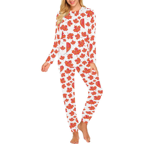Canada Pattern Print Design 02 Women's All Over Print Pajama Set