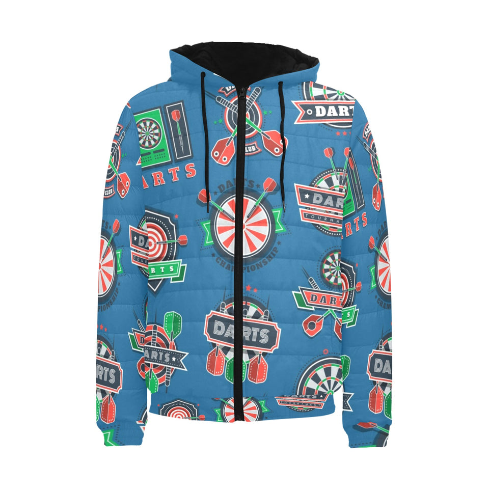 Darts Pattern Print Design 02 Men's Padded Hooded Jacket