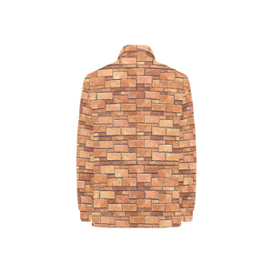 Brick Printed Pattern Print Design 04 Women's Long Sleeve Polo Shirt