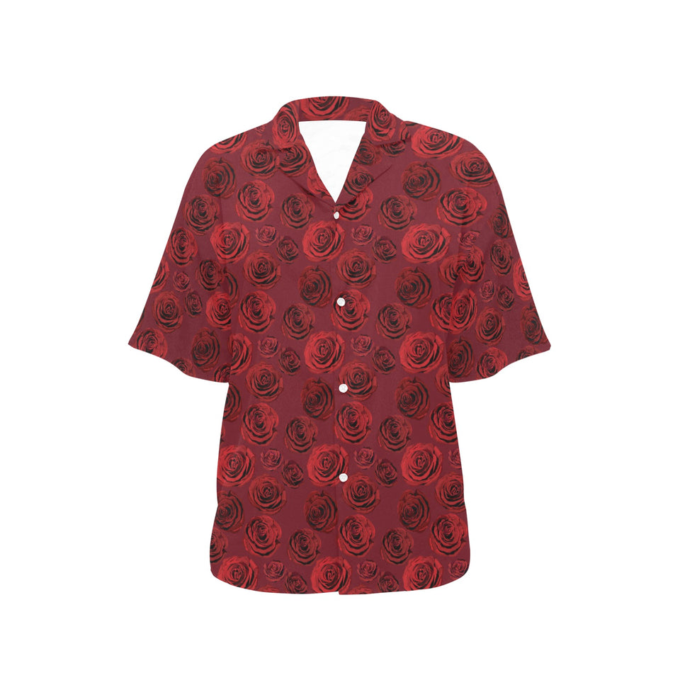 Rose Pattern Print Design 03 Women's All Over Print Hawaiian Shirt