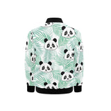 Panda pattern tropical leaves background Kids' Boys' Girls' Bomber Jacket