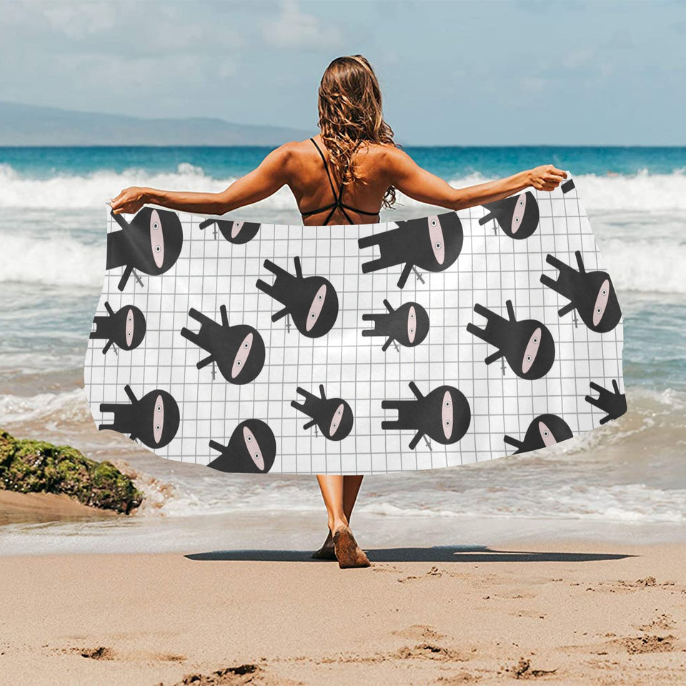Ninja pattern plaid background Beach Towel