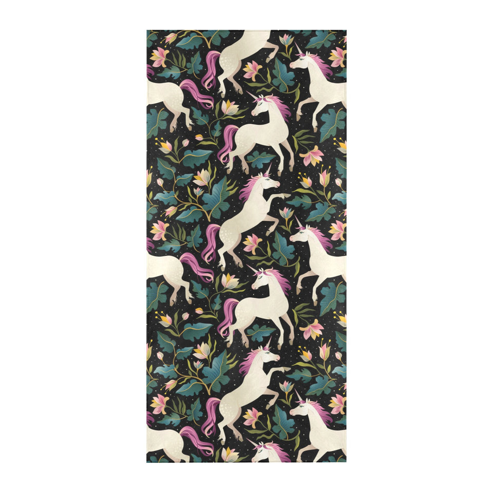 Unicorns forest background Beach Towel