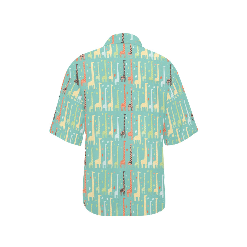 Giraffe Pattern Print Design 01 Women's All Over Print Hawaiian Shirt