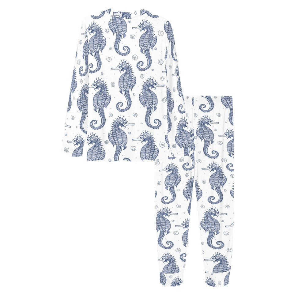 Seahorse pattern background Women's All Over Print Pajama Set