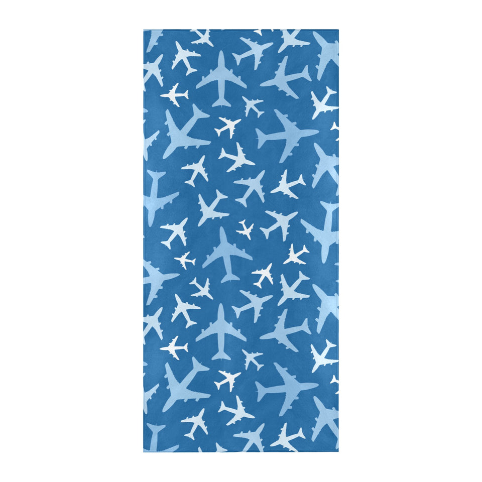 Airplane pattern in the sky Beach Towel