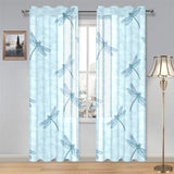Dragonfly pattern blue background Gauze Curtain