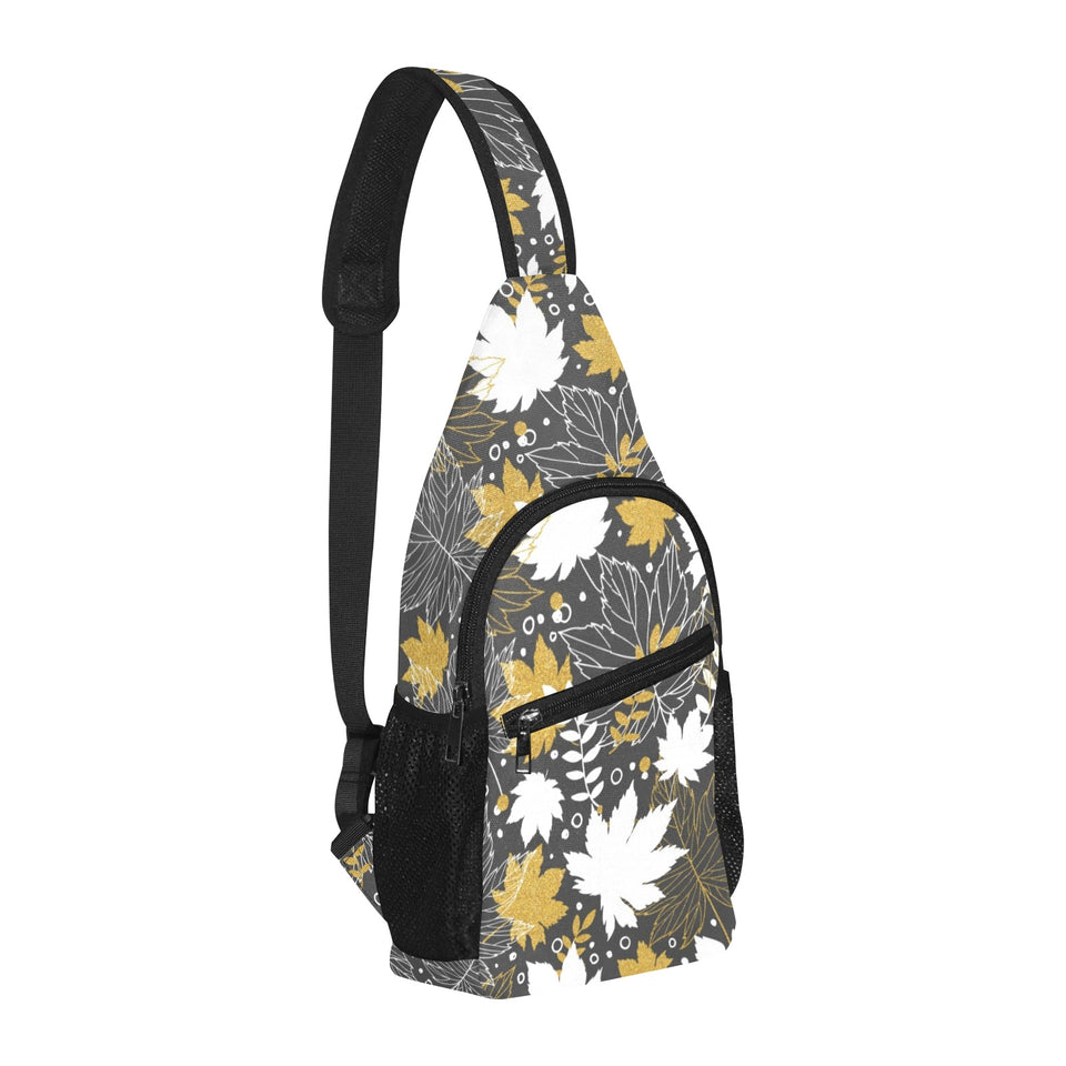 Beautiful gold autumn maple leaf pattern All Over Print Chest Bag
