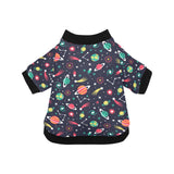 colorful space pattern planet star All Over Print Pet Dog Round Neck Fuzzy Shirt
