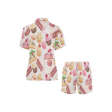 Cake cupcake sweets pattern Women's V-Neck Short Pajama Set