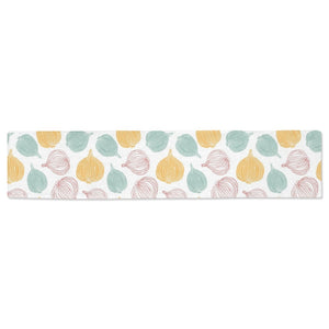 colorful onions white background Table Runner