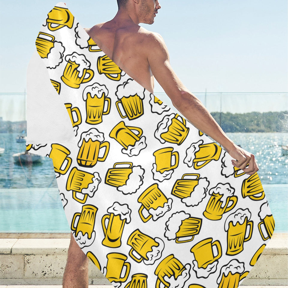 Beer design pattern Beach Towel