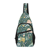 dinosaurs tropical leaves flower pattern All Over Print Chest Bag
