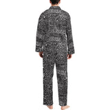 Handwritten cheese pattern Men's Long Pajama Set