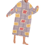 Bread Toast Pattern Print Design 05 Blanket Robe with Sleeves