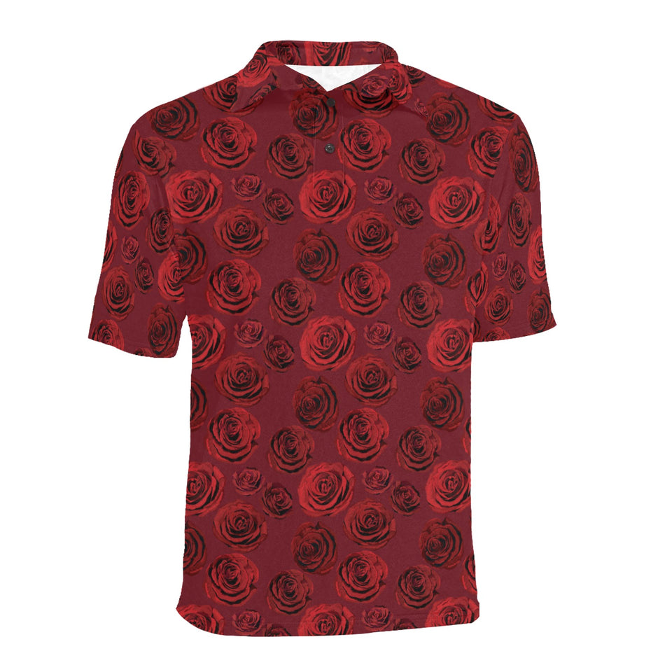 Rose Pattern Print Design 03 Men's All Over Print Polo Shirt