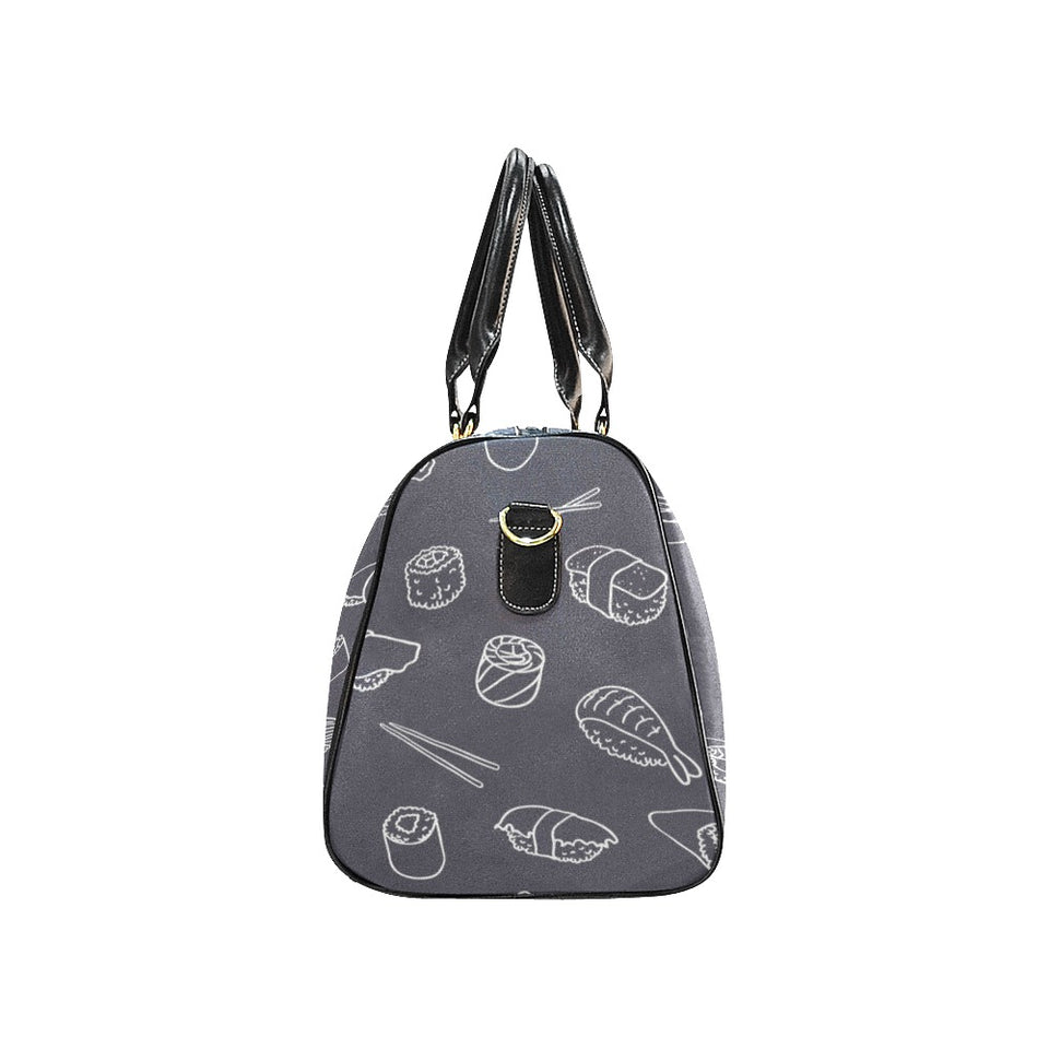 sushi pattern black background Travel Bag