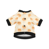 Cute brown pomeranian puppy on blue All Over Print Pet Dog Round Neck Fuzzy Shirt