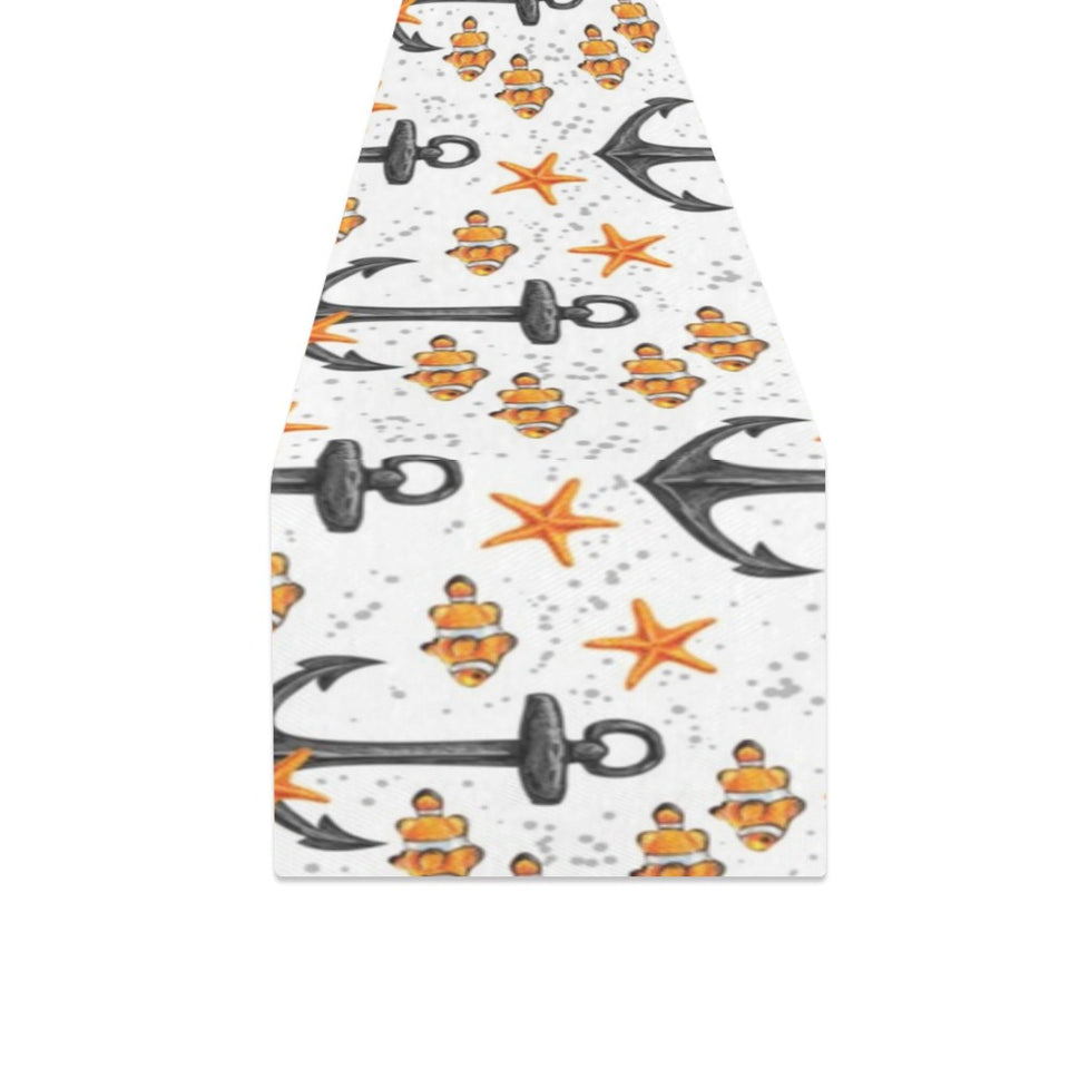 Clown Fish Pattern Print Design 02 Table Runner