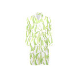 Green Peas Pattern Print Design 03 Men's Long Sleeve Belted Night Robe
