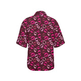 Lips Pattern Print Design 03 Women's All Over Print Hawaiian Shirt
