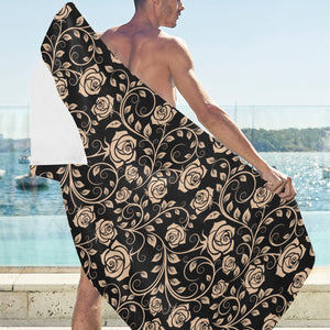 Rose Pattern Print Design 04 Beach Towel