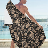 Rose Pattern Print Design 04 Beach Towel