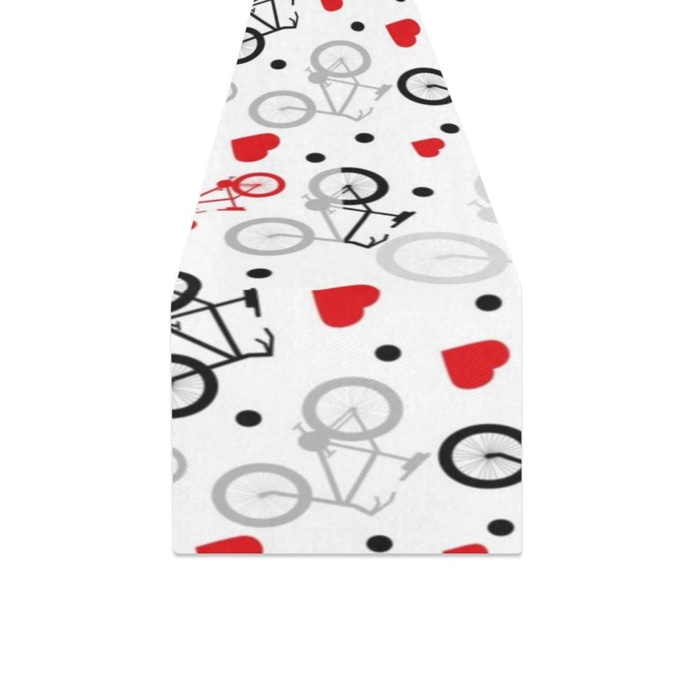 Bicycle Pattern Print Design 04 Table Runner