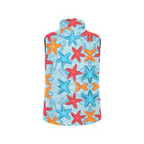 Blue red orange starfish pattern Women's Padded Vest