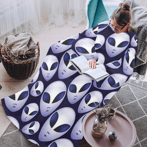 Alien Pattern Print Design 01 Blanket Robe with Sleeves