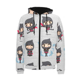 Cute ninja pattern Men's Padded Hooded Jacket