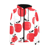 red apples white background Men's Padded Hooded Jacket