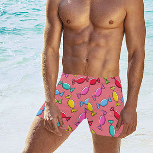 Colorful wrapped candy pattern Men's Swimming Trunks