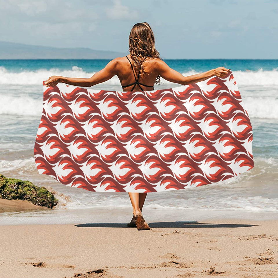 Fire flame symbol design pattern Beach Towel