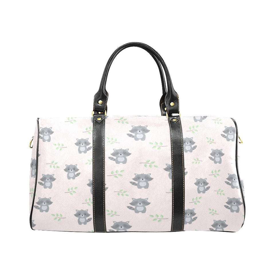 cute raccoons leaves pattern Travel Bag