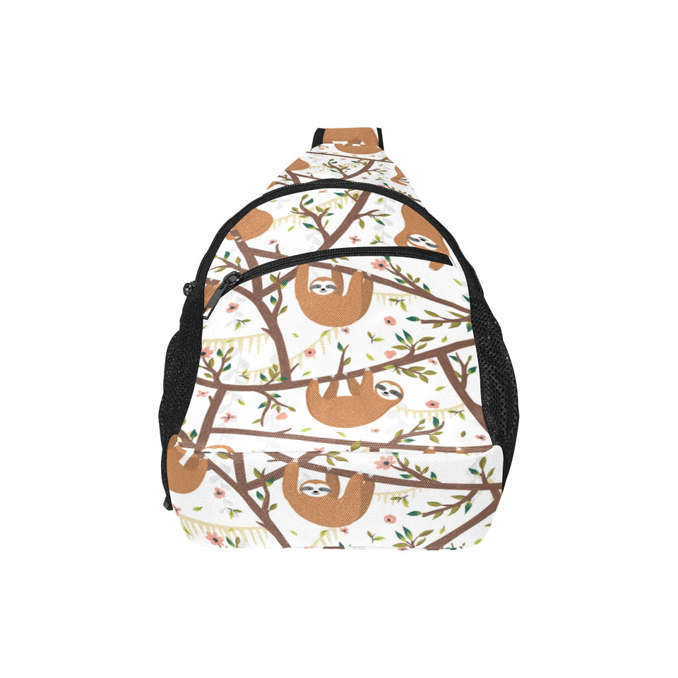 Sloths hanging on the tree pattern All Over Print Chest Bag