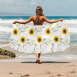 beautiful sunflowers pattern Beach Towel