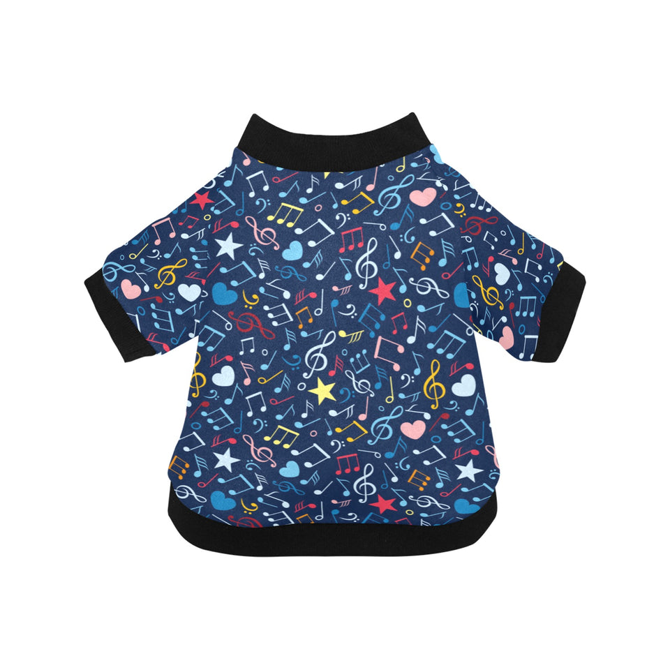 Music Notes Pattern Print Design 03 All Over Print Pet Dog Round Neck Fuzzy Shirt